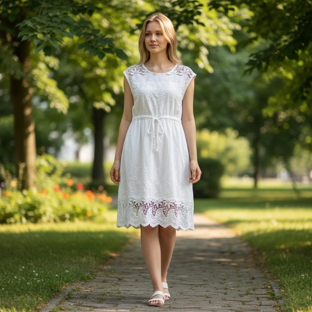 MeiNa Mini Sun Dress Women Medium Boho Western Costal Prairie Cottagecore Romant